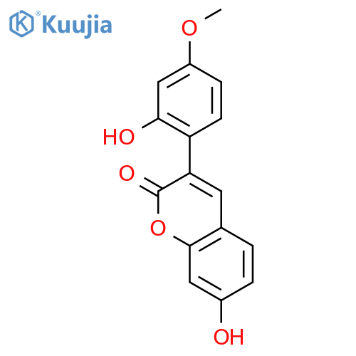 2H-1-Benzopyran-2-one, 7-hydroxy-3-(2-hydroxy-4-methoxyphenyl)- structure