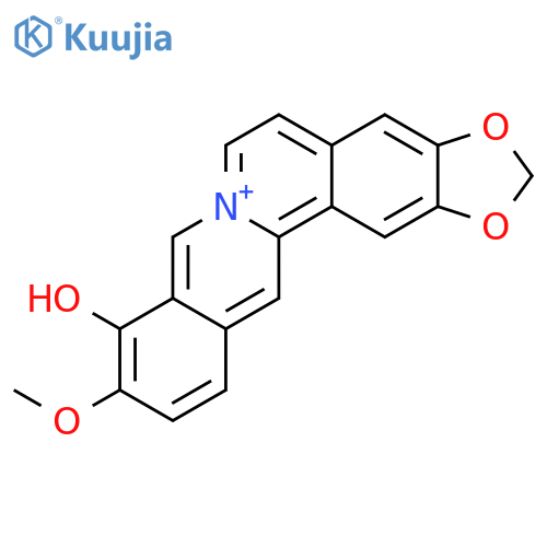 BENZO[G]-1,3-BENZODIOXOLO[5,6-A]QUINOLIZINIUM, 9-HYDROXY-10-METHOXY- structure