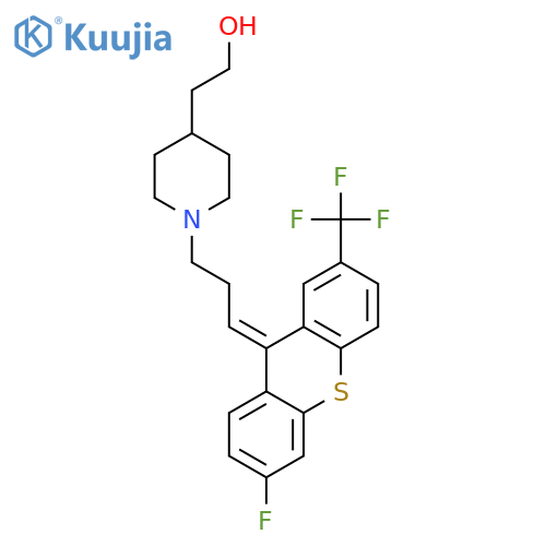 4-Piperidineethanol,1-[3-[6-fluoro-2-(trifluoromethyl)-9H-thioxanthen-9-ylidene]propyl]- structure