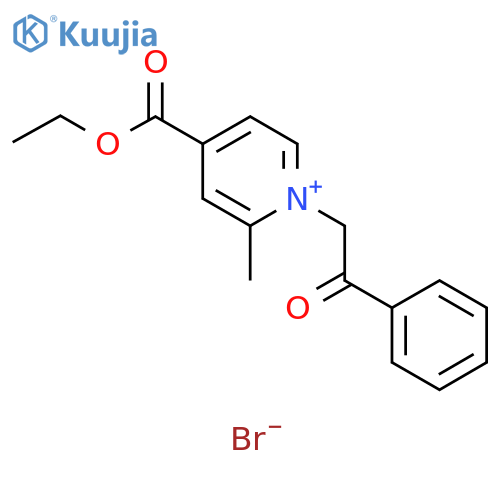 Pyridinium, 4-(ethoxycarbonyl)-2-methyl-1-(2-oxo-2-phenylethyl)-,bromide structure