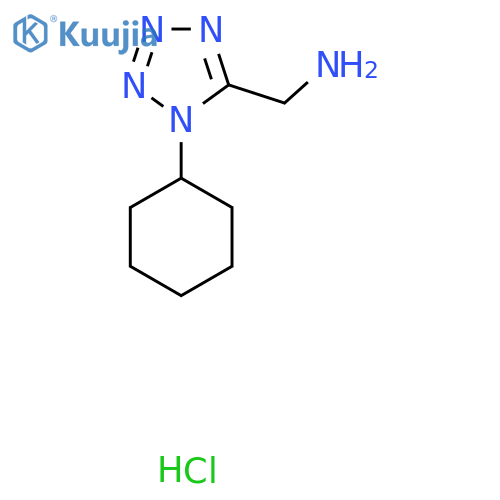 1-(1-cyclohexyl-1H-1,2,3,4-tetrazol-5-yl)methanamine hydrochloride structure