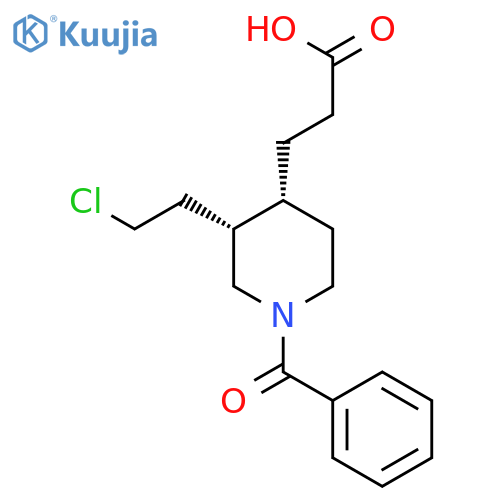 4-PIPERIDINEPROPANOIC ACID, 1-BENZOYL-3-(2-CHLOROETHYL)-, (3R-CIS)- structure