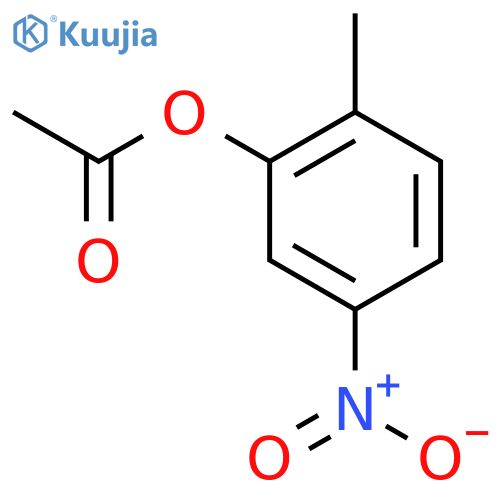 Phenol, 2-methyl-5-nitro-, acetate (ester) structure
