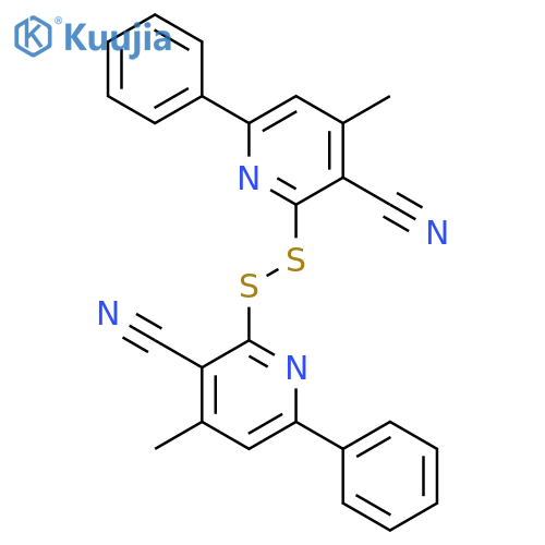 3-Pyridinecarbonitrile, 2,2'-dithiobis[4-methyl-6-phenyl- structure