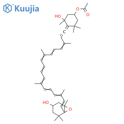 β,β-Carotene-3,3',5(6H)-triol, 6,7-didehydro-5',6'-epoxy-5',6'-dihydro-, 3-acetate, (3S,3'S,5R,5'R,6S,6'S)- structure