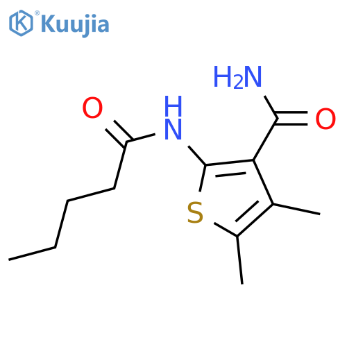 4,5-dimethyl-2-pentanamidothiophene-3-carboxamide structure