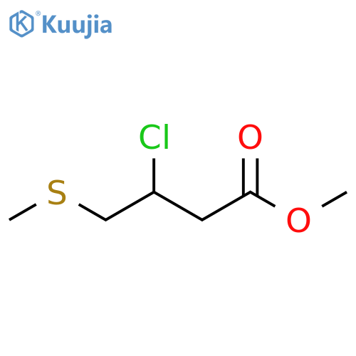 Butanoic acid, 3-chloro-4-(methylthio)-, methyl ester structure