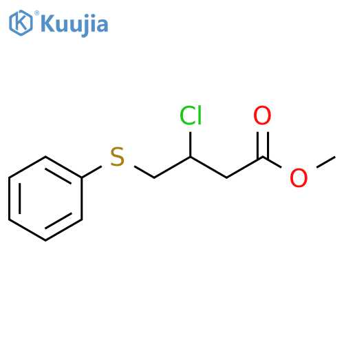 Butanoic acid, 3-chloro-4-(phenylthio)-, methyl ester structure