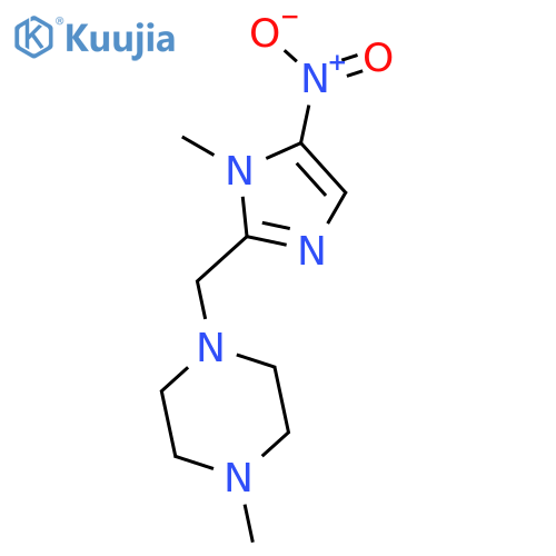 1-methyl-4-[(1-methyl-5-nitro-1H-imidazol-2-yl)methyl]piperazine structure