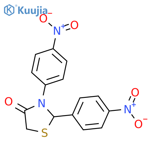 4-Thiazolidinone, 2,3-bis(4-nitrophenyl)- structure