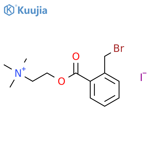 2-[2-(bromomethyl)benzoyl]oxyethyl-trimethylazanium;iodide structure
