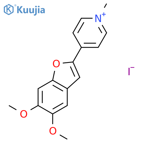 PYRIDINIUM, 4-(5,6-DIMETHOXY-2-BENZOFURANYL)-1-METHYL-, IODIDE structure