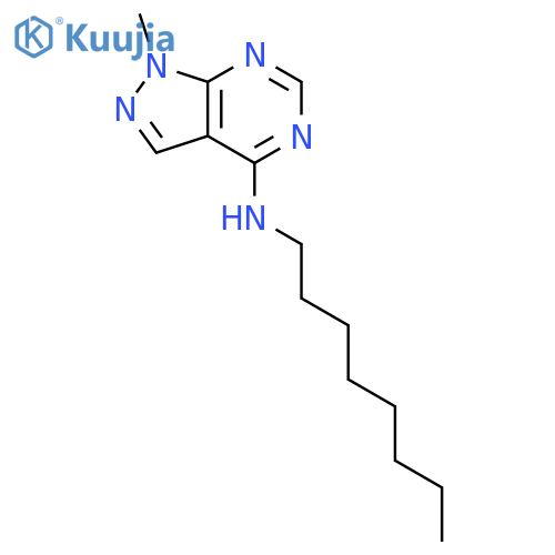 1H-Pyrazolo[3,4-d]pyrimidin-4-amine,1-methyl-N-octyl-, hydrochloride (1:1) structure