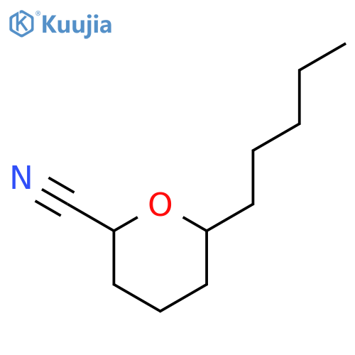 2H-PYRAN-2-CARBONITRILE, TETRAHYDRO-6-PENTYL- structure