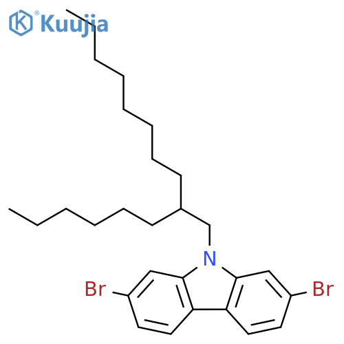 9H-CARBAZOLE, 2,7-DIBROMO-9-(2-HEXYLDECYL)- structure