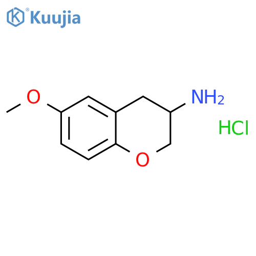 2H-1-Benzopyran-3-amine,3,4-dihydro-6-methoxy-, hydrochloride (1:1) structure