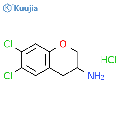2H-1-Benzopyran-3-amine, 6,7-dichloro-3,4-dihydro-, hydrochloride structure