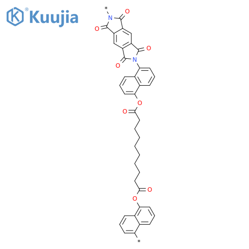 Poly[(5,7-dihydro-1,3,5,7-tetraoxobenzo[1,2-c:4,5-c']dipyrrole-2,6(1H,3H)-diyl)-1,5-naphthalenediyloxy(1,10-dioxo-1,10-decanediyl)oxy-1,5-naphthalenediyl] structure