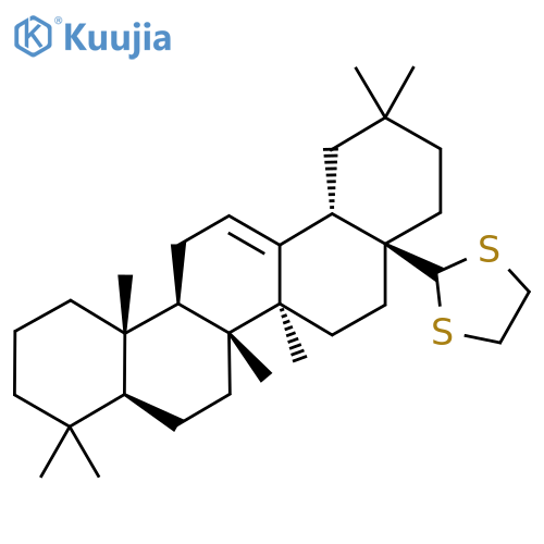 2-[(4As,6aR,6aS,6bR,8aS,12aS,14bS)-2,2,6a,6b,9,9,12a-heptamethyl-1,3,4,5,6,6a,7,8,8a,10,11,12,13,14b-tetradecahydropicen-4a-yl]-1,3-dithiolane structure