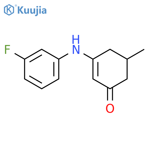 2-Cyclohexen-1-one, 3-[(3-fluorophenyl)amino]-5-methyl- structure