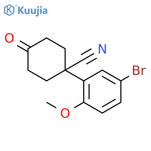 CYCLOHEXANECARBONITRILE, 1-(5-BROMO-2-METHOXYPHENYL)-4-OXO- structure