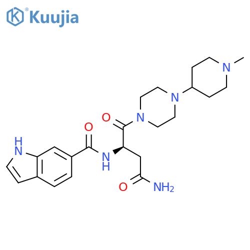 1H-Indole-6-carboxamide,N-[(1R)-3-amino-1-[[4-(1-methyl-4-piperidinyl)-1-piperazinyl]carbonyl]-3-oxopropyl]- structure