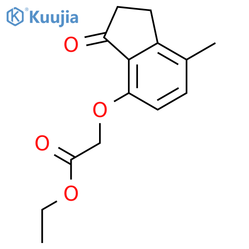 Acetic acid,2-[(2,3-dihydro-7-methyl-3-oxo-1H-inden-4-yl)oxy]-, ethyl ester structure