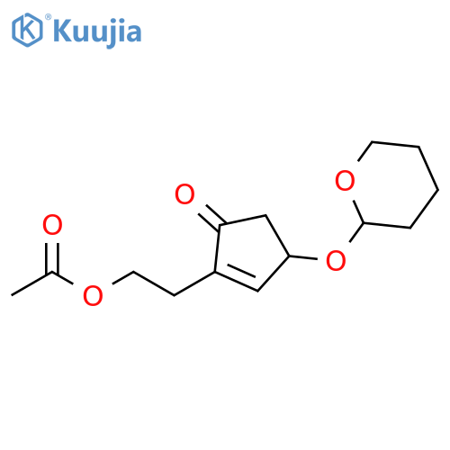 2-Cyclopenten-1-one,2-[2-(acetyloxy)ethyl]-4-[(tetrahydro-2H-pyran-2-yl)oxy]- structure