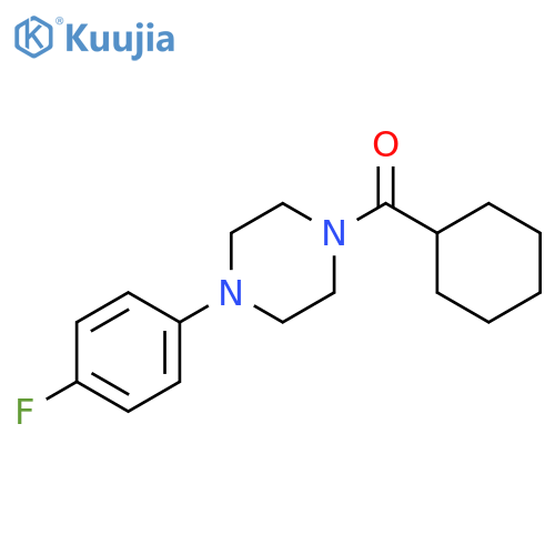 1-(cyclohexylcarbonyl)-4-(4-fluorophenyl)piperazine structure