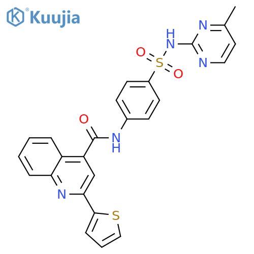 N-{4-(4-methylpyrimidin-2-yl)sulfamoylphenyl}-2-(thiophen-2-yl)quinoline-4-carboxamide structure