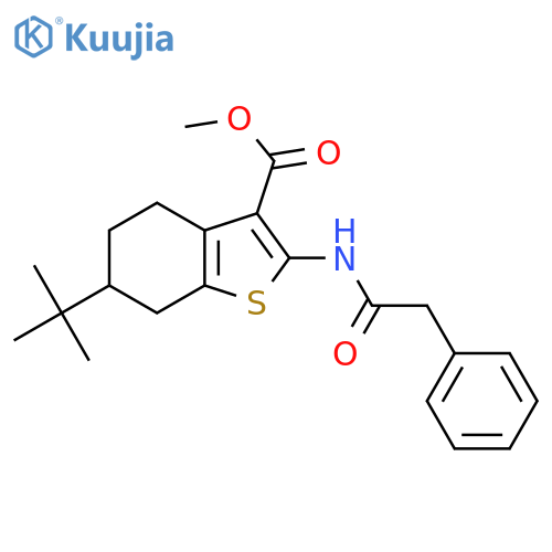 methyl 6-tert-butyl-2-(2-phenylacetamido)-4,5,6,7-tetrahydro-1-benzothiophene-3-carboxylate structure