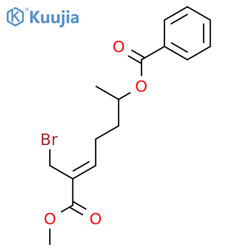 2-HEPTENOIC ACID, 6-(BENZOYLOXY)-2-(BROMOMETHYL)-, METHYL ESTER structure