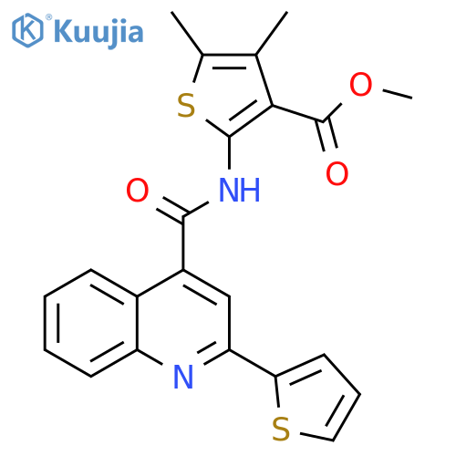 methyl 4,5-dimethyl-2-2-(thiophen-2-yl)quinoline-4-amidothiophene-3-carboxylate structure