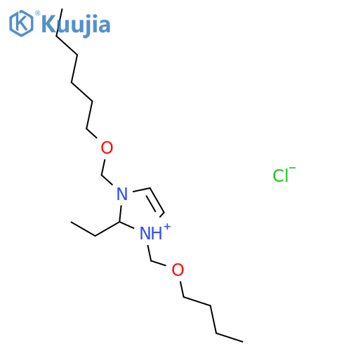 1H-Imidazolium, 1-(butoxymethyl)-2-ethyl-3-[(hexyloxy)methyl]-, chloride structure