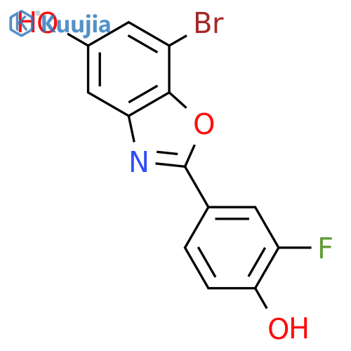 7-Bromo-2-(3-fluoro-4-hydroxyphenyl)-1,3-benzoxazol-5-ol structure