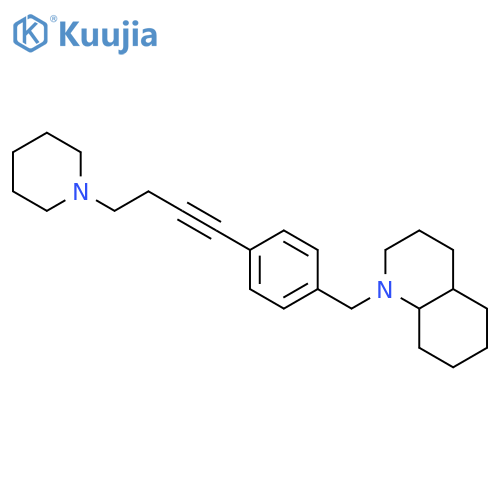 Quinoline, decahydro-1-[[4-[4-(1-piperidinyl)-1-butynyl]phenyl]methyl]- structure