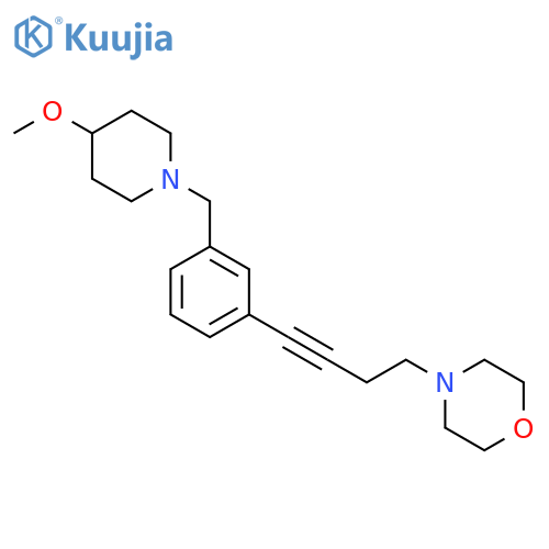 Morpholine, 4-[4-[3-[(4-methoxy-1-piperidinyl)methyl]phenyl]-3-butynyl]- structure