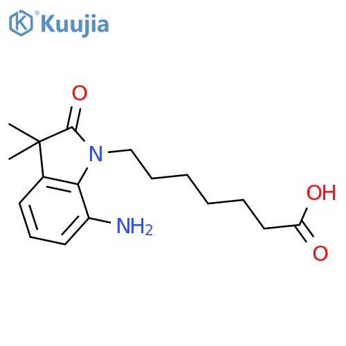 1H-Indole-1-heptanoic acid, 7-amino-2,3-dihydro-3,3-dimethyl-2-oxo- structure