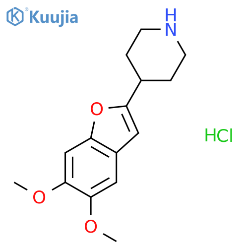 PIPERIDINE, 4-(5,6-DIMETHOXY-2-BENZOFURANYL)-, HYDROCHLORIDE structure