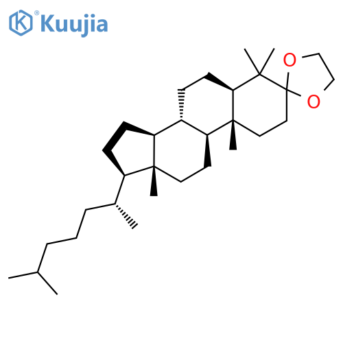 (5'R,8'S,9'S,10'R,13'R,14'S,17'R)-4',4',10',13'-Tetramethyl-17'-[(2R)-6-methylheptan-2-yl]spiro[1,3-dioxolane-2,3'-2,5,6,7,8,9,11,12,14,15,16,17-dodecahydro-1H-cyclopenta[a]phenanthrene] structure