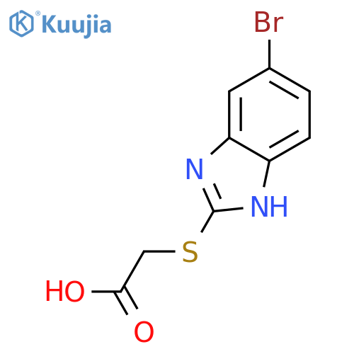Aceticacid, 2-[(6-bromo-1H-benzimidazol-2-yl)thio]- structure