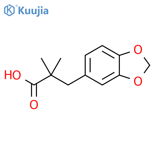 3-(1,3-dioxaindan-5-yl)-2,2-dimethylpropanoic acid structure