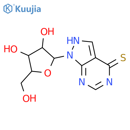 1-beta-D-ribofuranosyl-1,2-dihydro-4H-pyrazolo[3,4-d]pyrimidine-4-thione structure