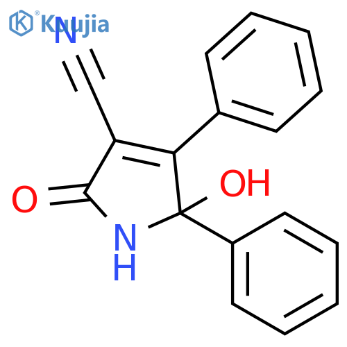 5-hydroxy-2-oxo-4,5-diphenyl-2,5-dihydro-1H-pyrrole-3-carbonitrile structure