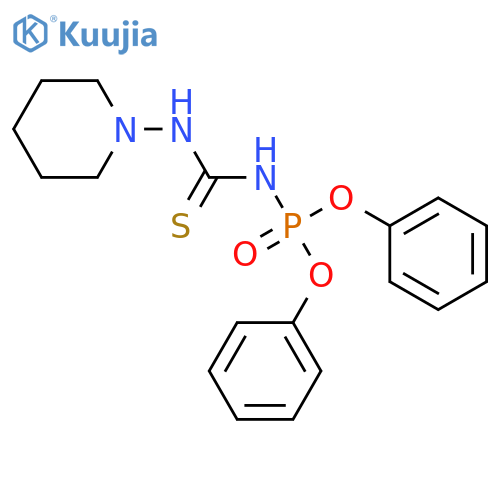 Phosphoramidic acid,[(1-piperidinylamino)thioxomethyl]-, diphenyl ester (9CI) structure