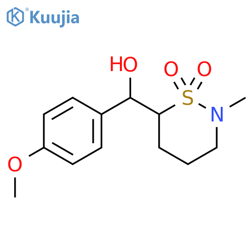 (4-methoxyphenyl)-(2-methyl-1,1-dioxo-thiazinan-6-yl)methanol structure