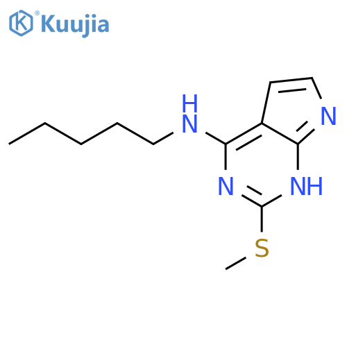 1H-Pyrrolo[2,3-d]pyrimidin-4-amine, 2-(methylthio)-N-pentyl- structure