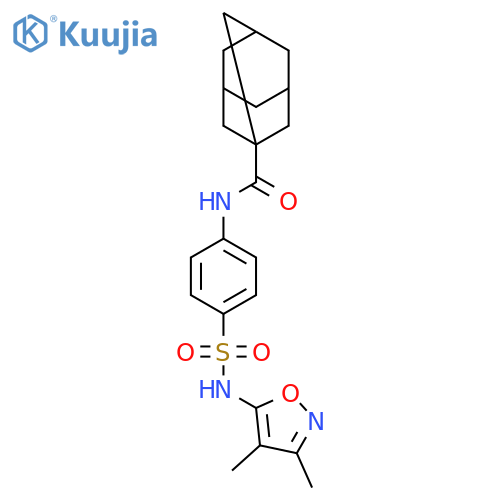 <br>Adamantane-1-carboxylic acid [4-(3,4-dimethyl-isoxazol-5-ylsulfamoyl)-pheny l]-amide structure