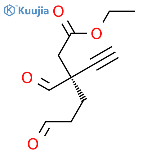 HEXANOIC ACID, 3-ETHYNYL-3-FORMYL-6-OXO-, ETHYL ESTER, (3S)- structure