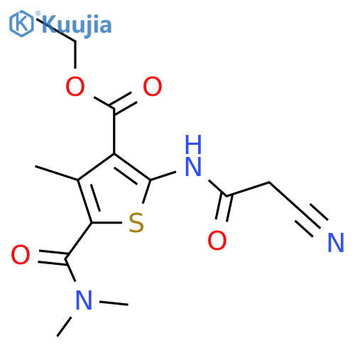 Ethyl 2-(cyanoacetyl)amino-5-(dimethylamino)carbonyl-4-methylthiophene-3-carboxylate structure